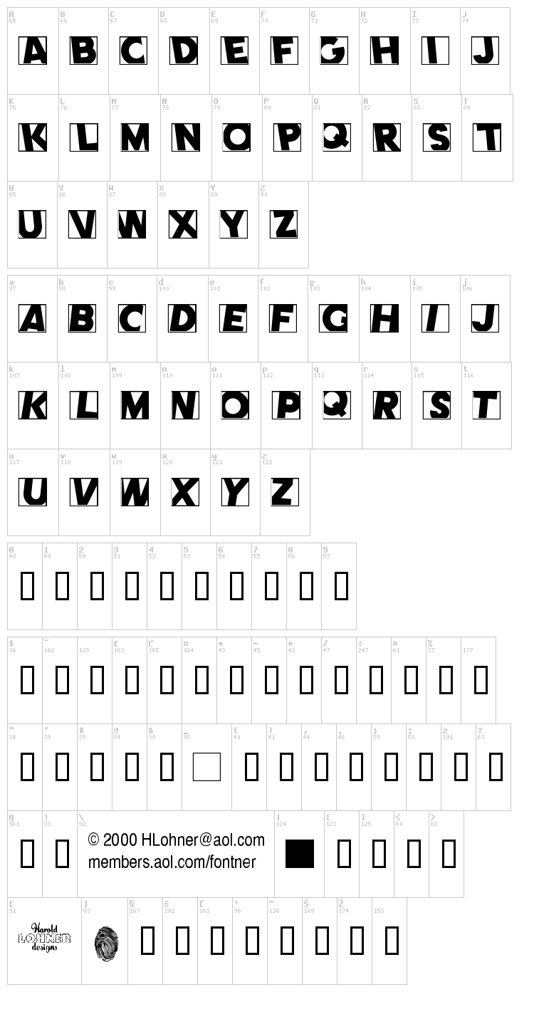 Comet font map