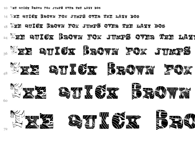 Comic Woodwork font waterfall
