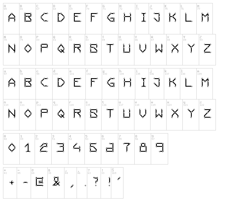Conducting Paths font map