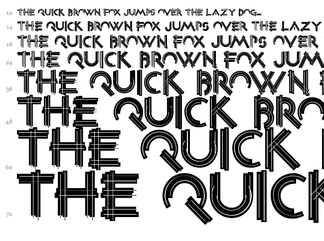Construxia Black Inline font waterfall