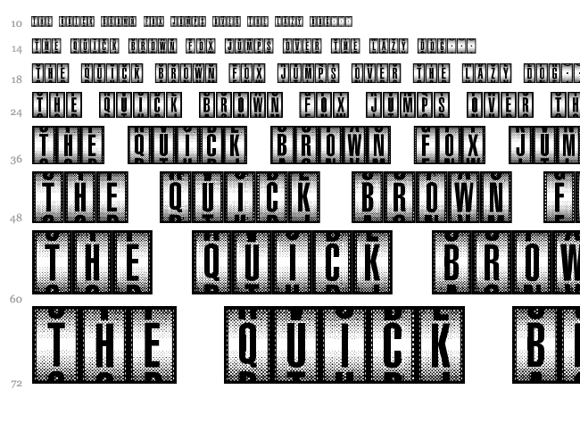 Counter-Dial font waterfall