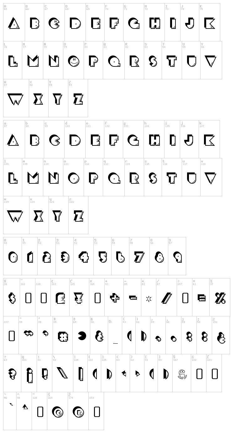 Crackman font map