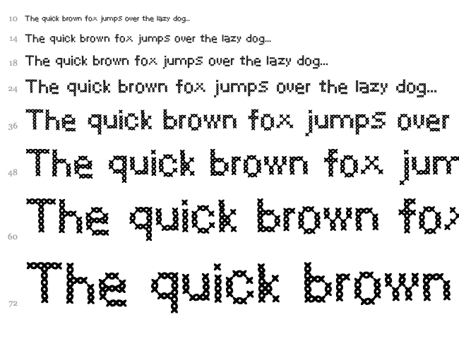 Cross Sew font waterfall