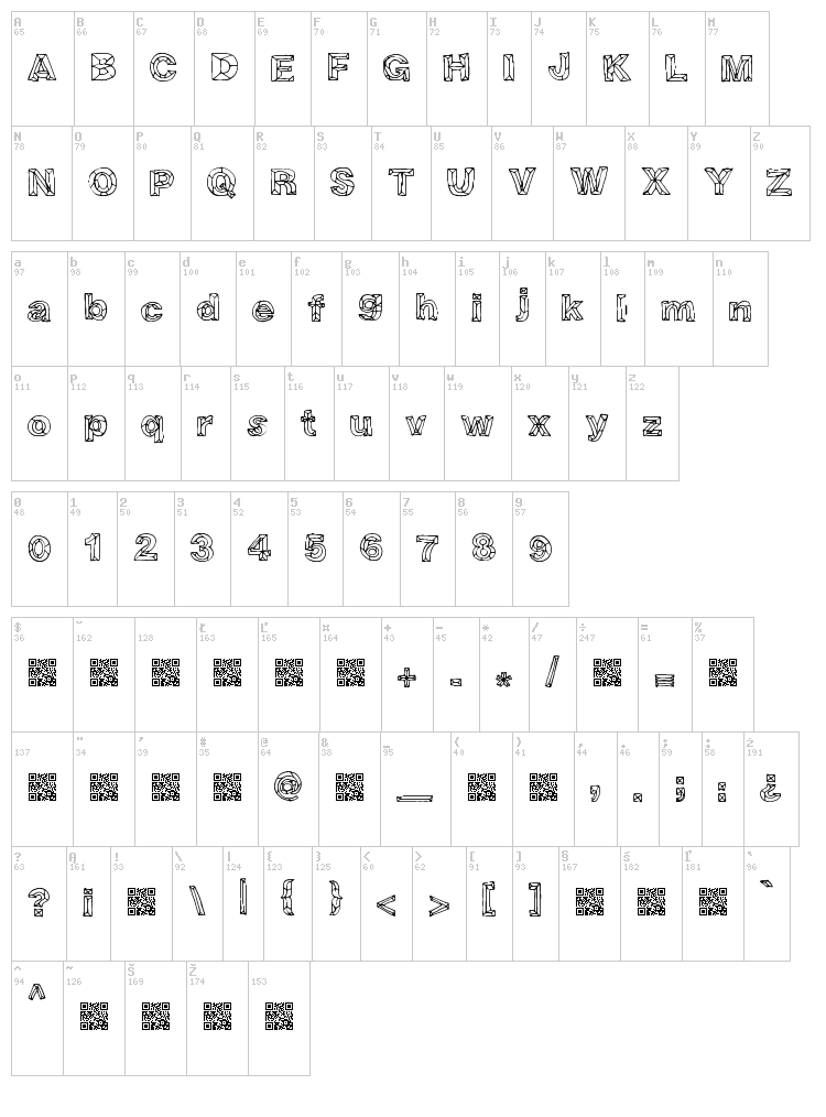 Crystal Breath font map