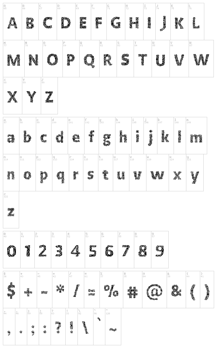 Crystalline font map