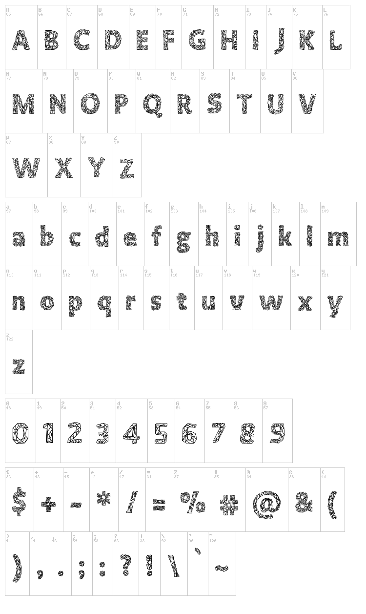 Crystalline font map