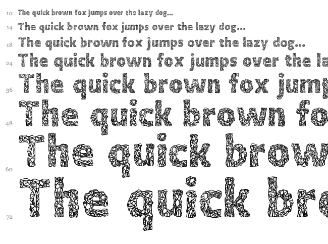 Crystalline font waterfall