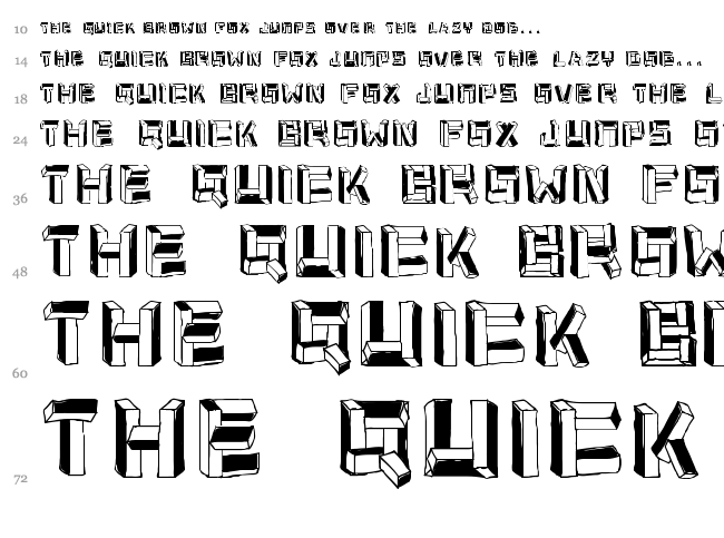 Cubus font waterfall