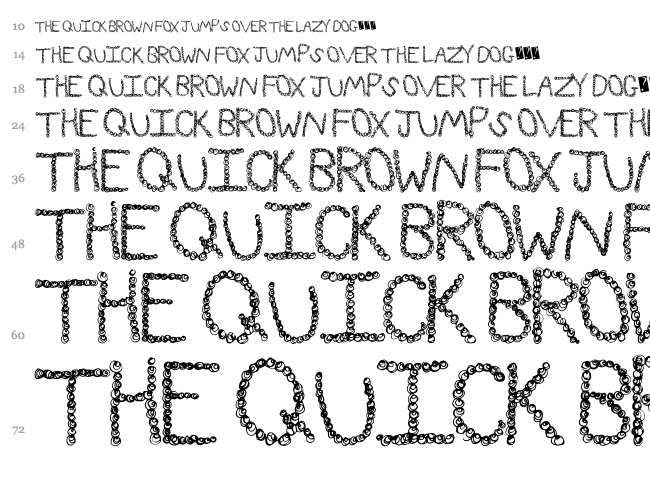 CurlyQue font waterfall
