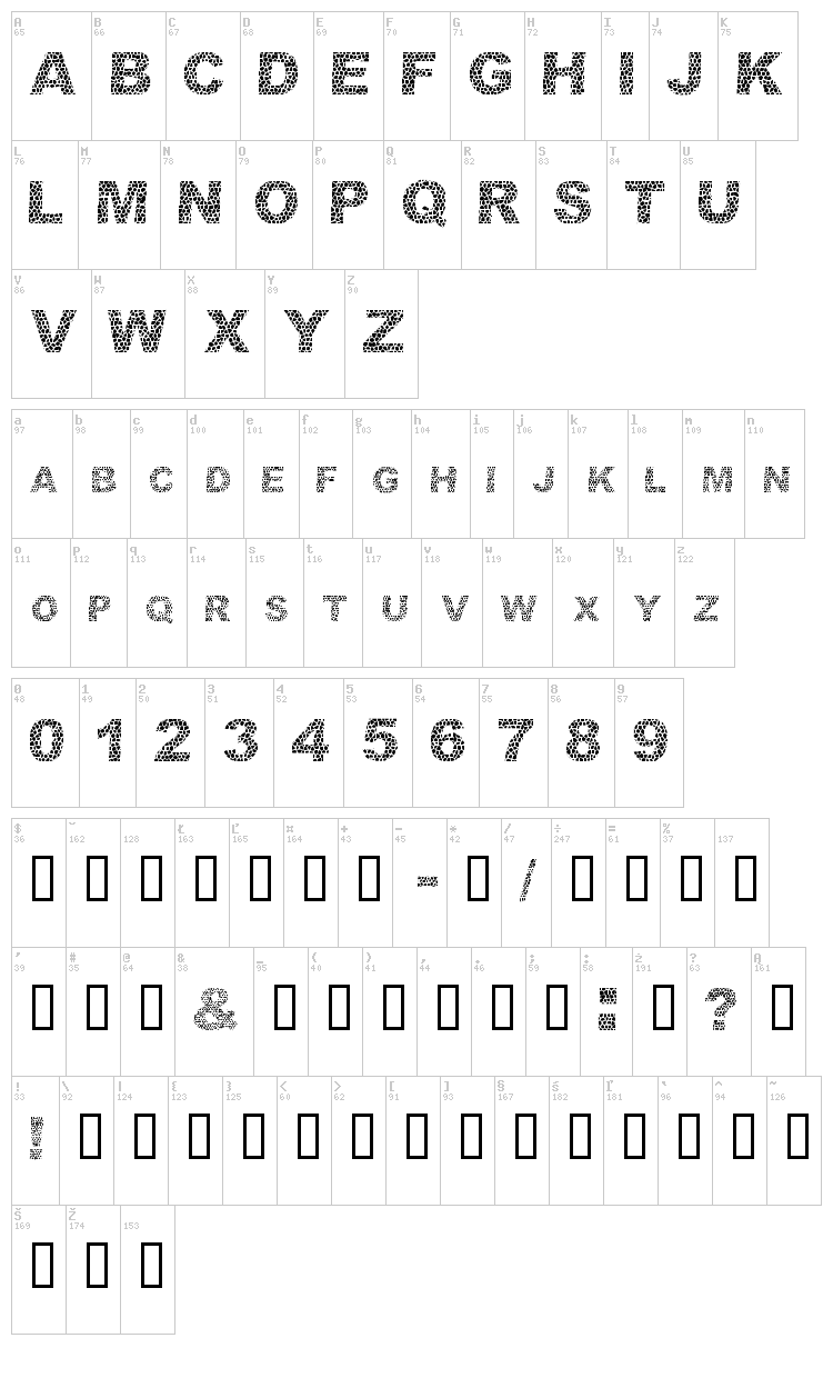 Dar Skin font map
