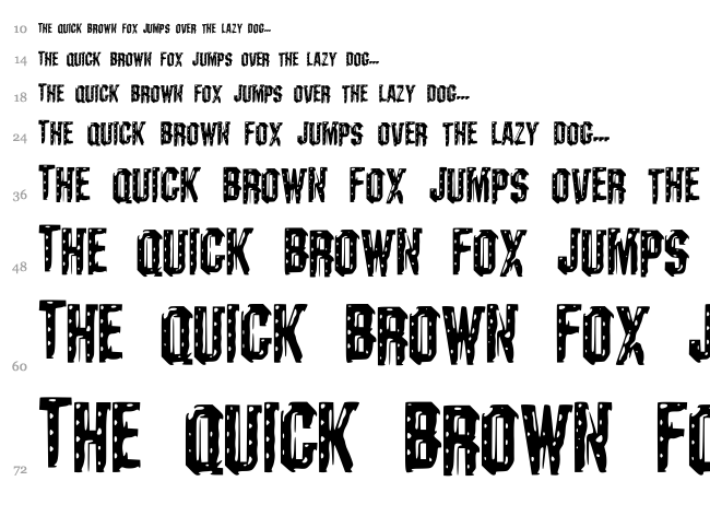 Darks CF Machine font waterfall