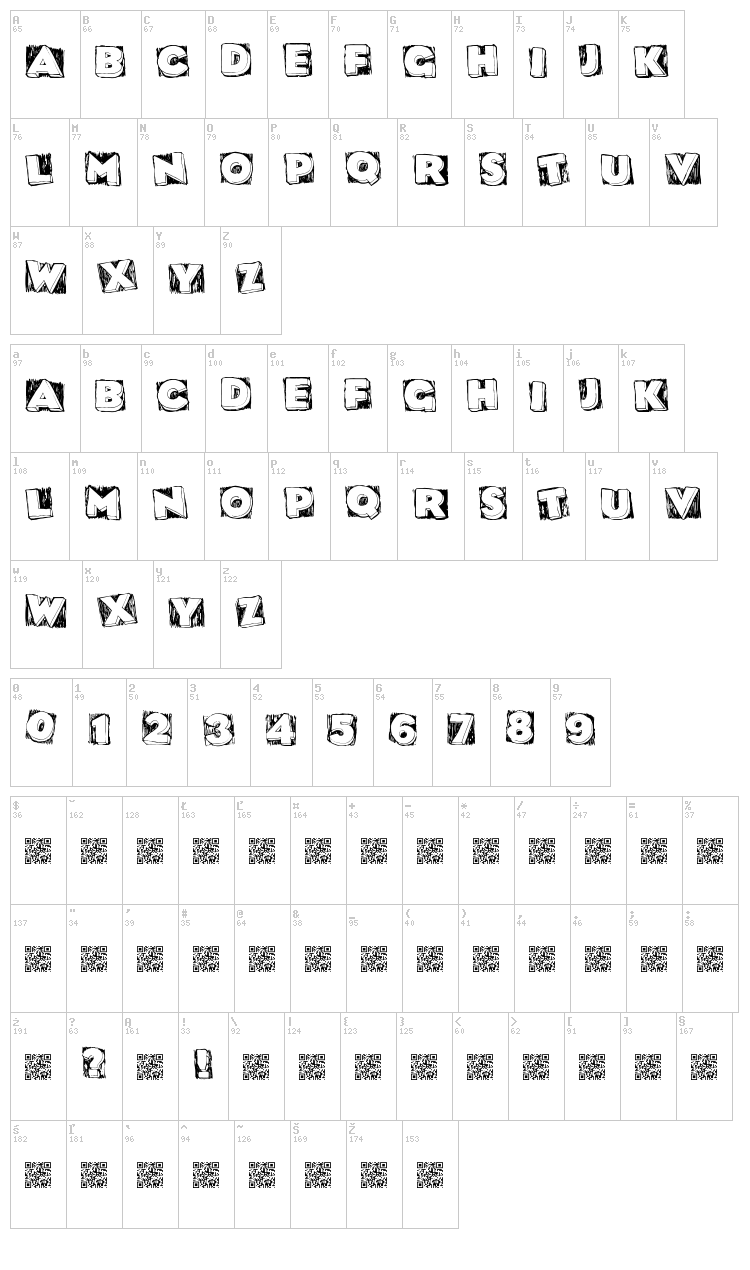 Dat Box font map