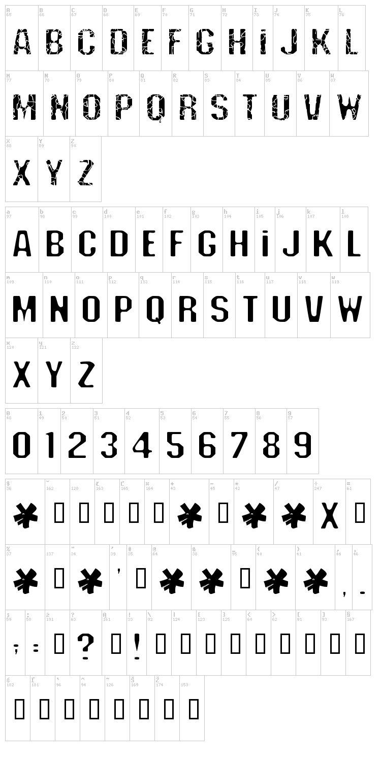 Deadline font map
