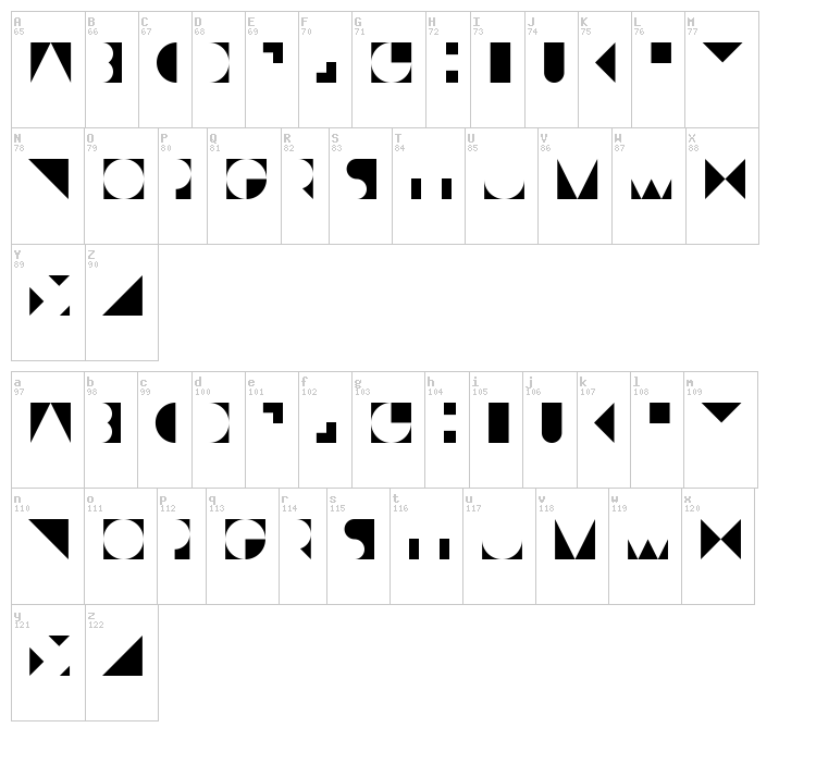 Deko font map