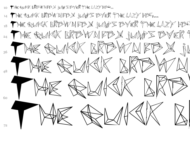 Diamond D font waterfall