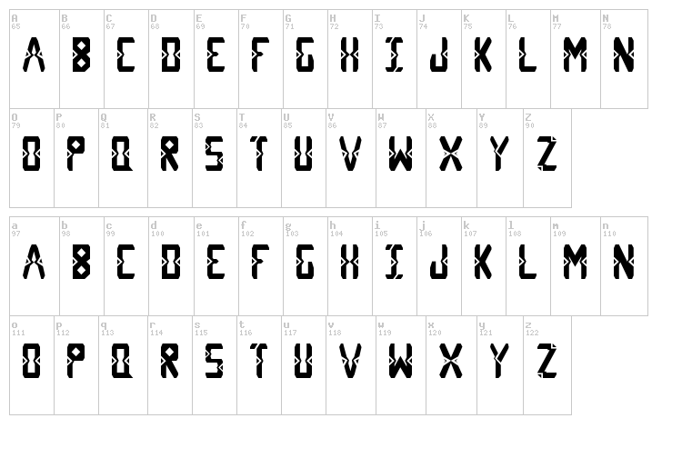 Diams font map