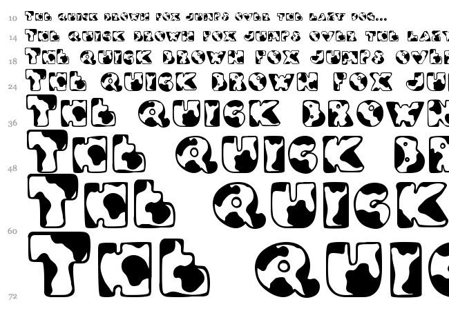 DJ Moo font waterfall