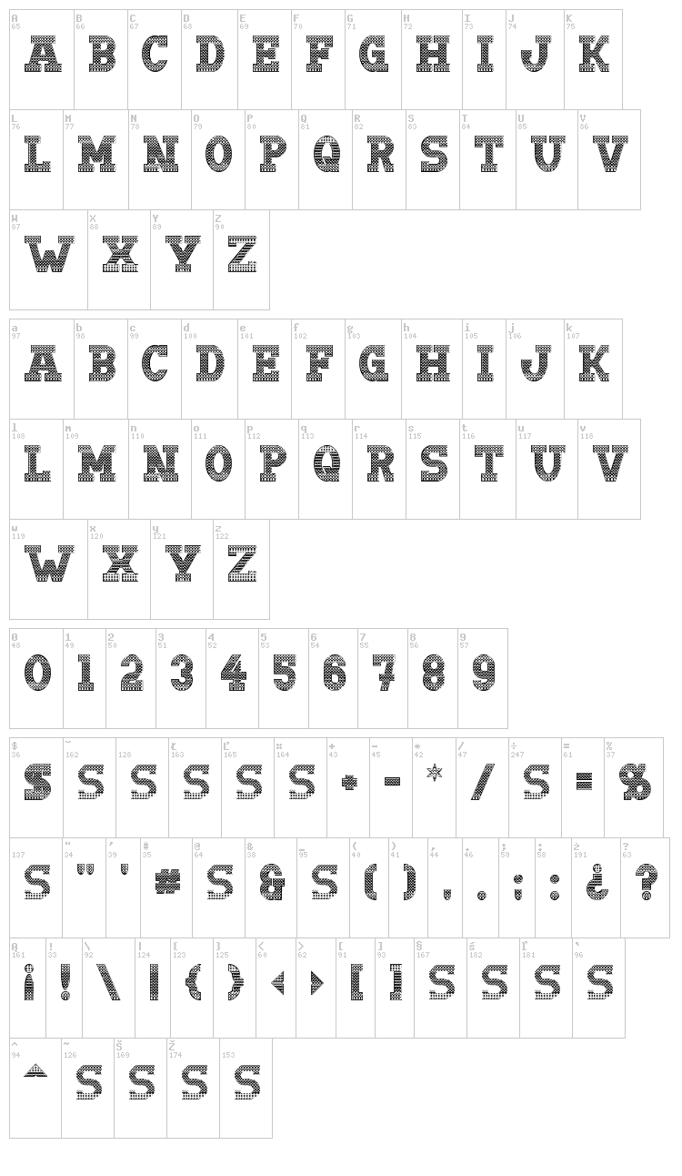 Doergon Wave font map