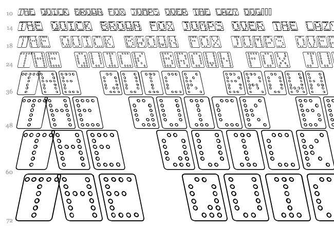 Domino font waterfall