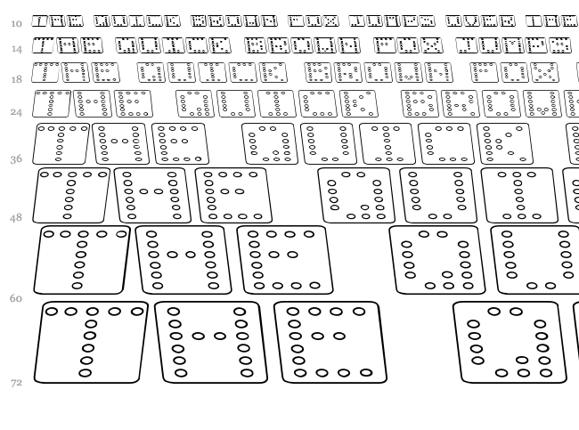 Domino font waterfall