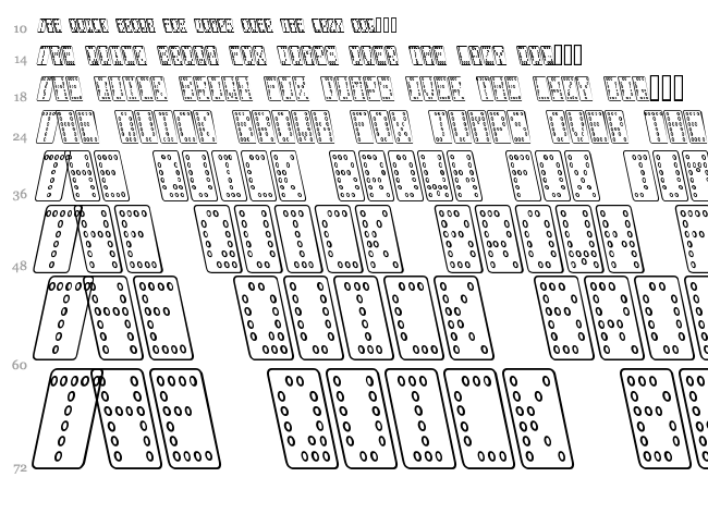 Domino font waterfall