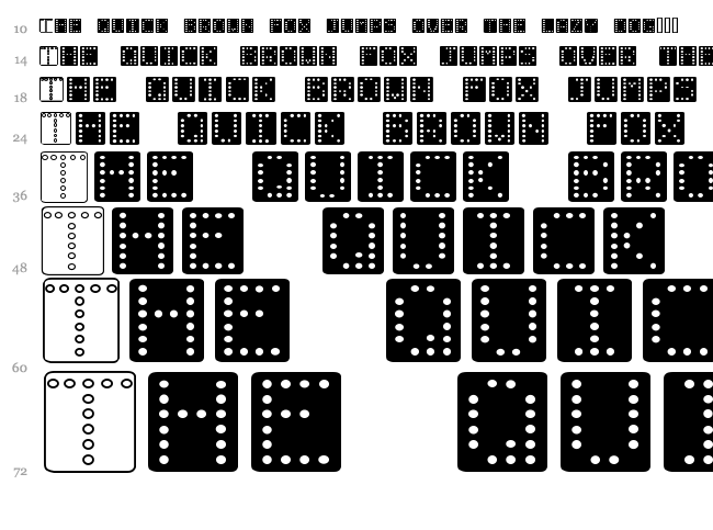 Domino font waterfall