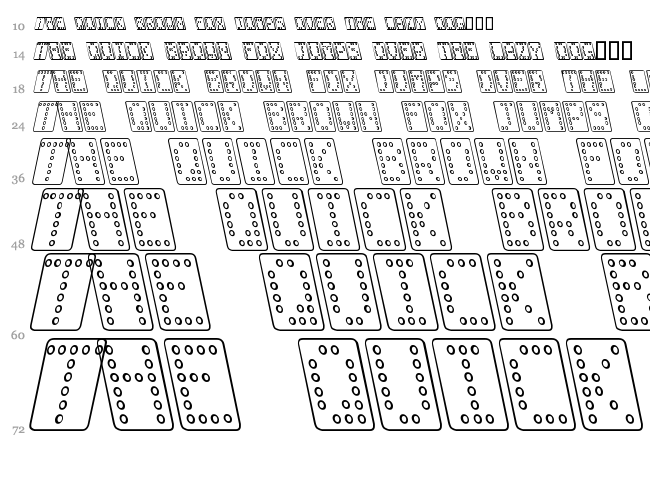 Domino font waterfall