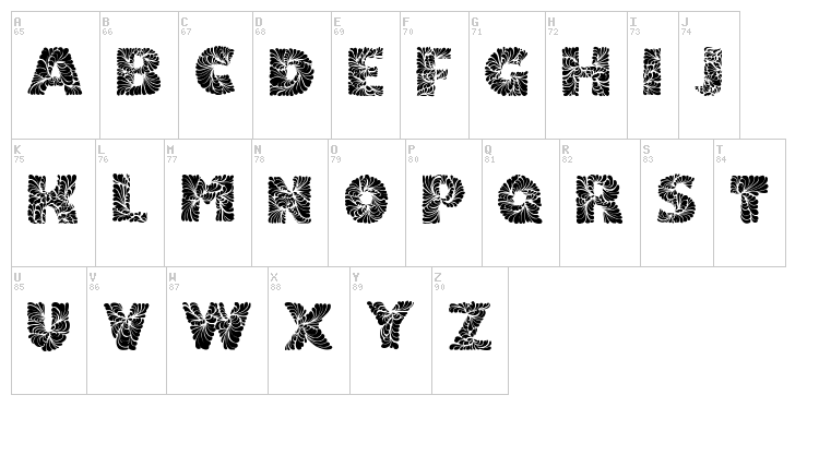 Dood Leafs font map