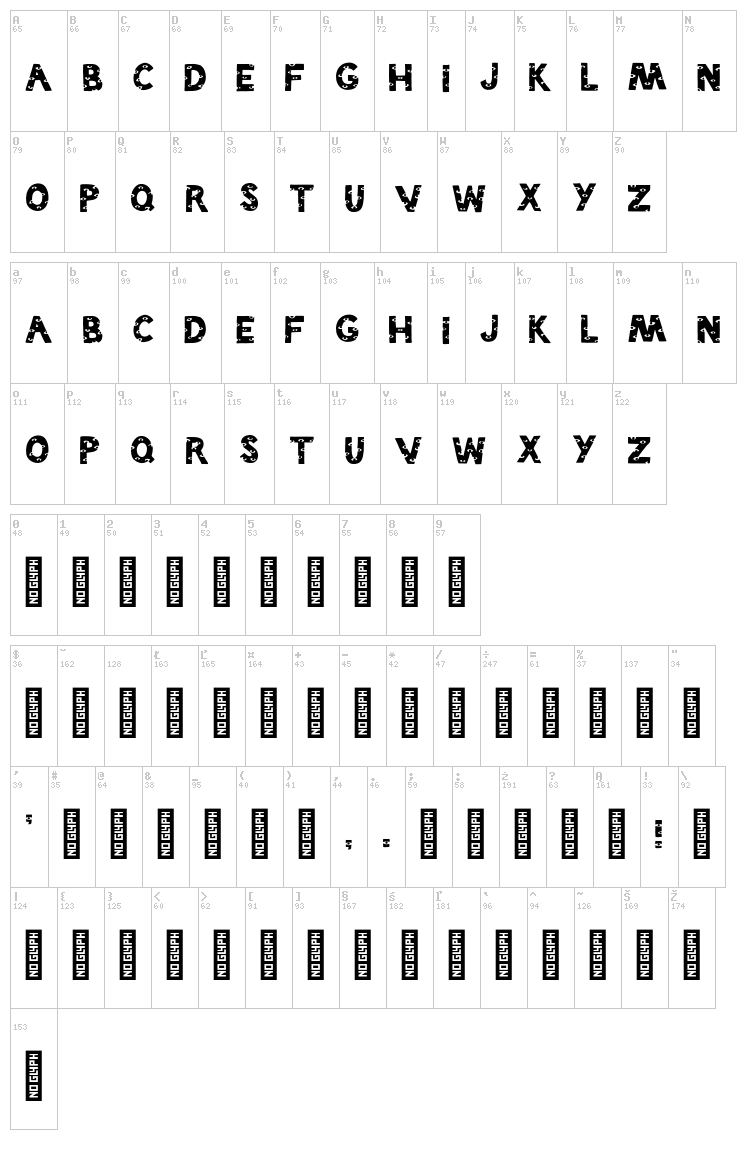 Drake Viewz font map