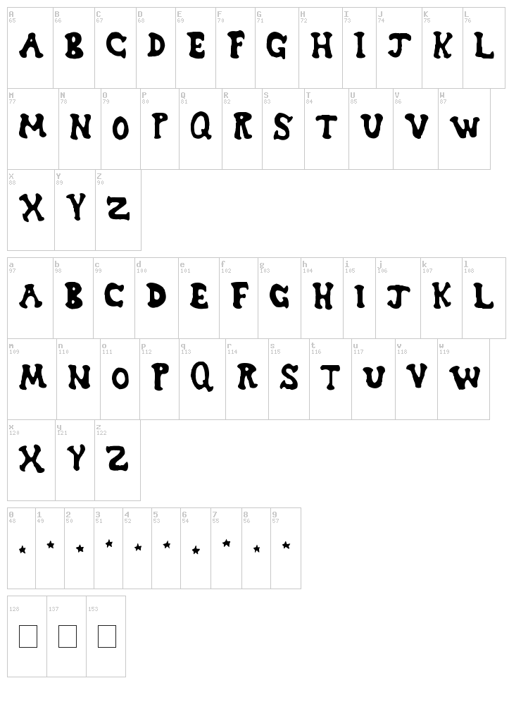 Dreamwish font map