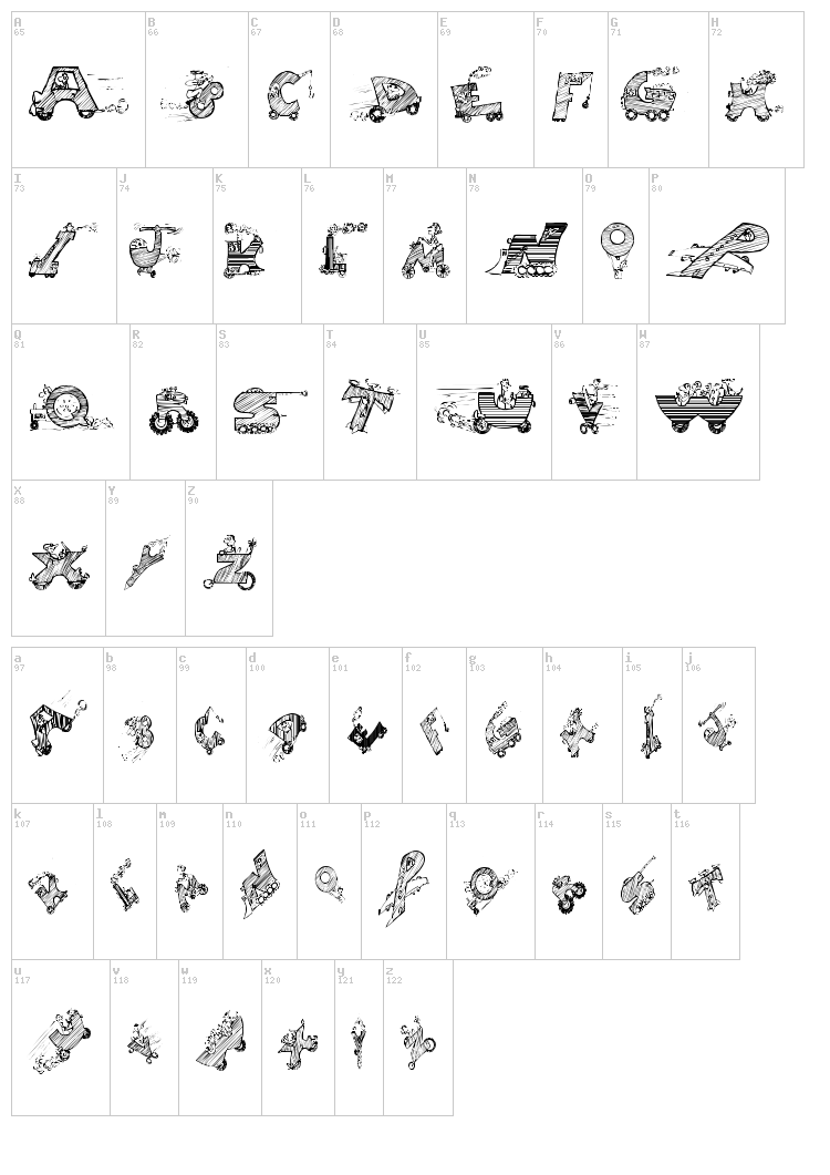 Drivers font map