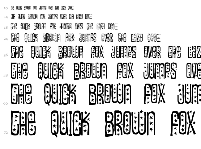 Easily Amused font waterfall