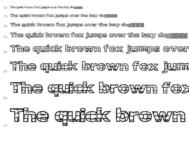 Easy Bricks font waterfall
