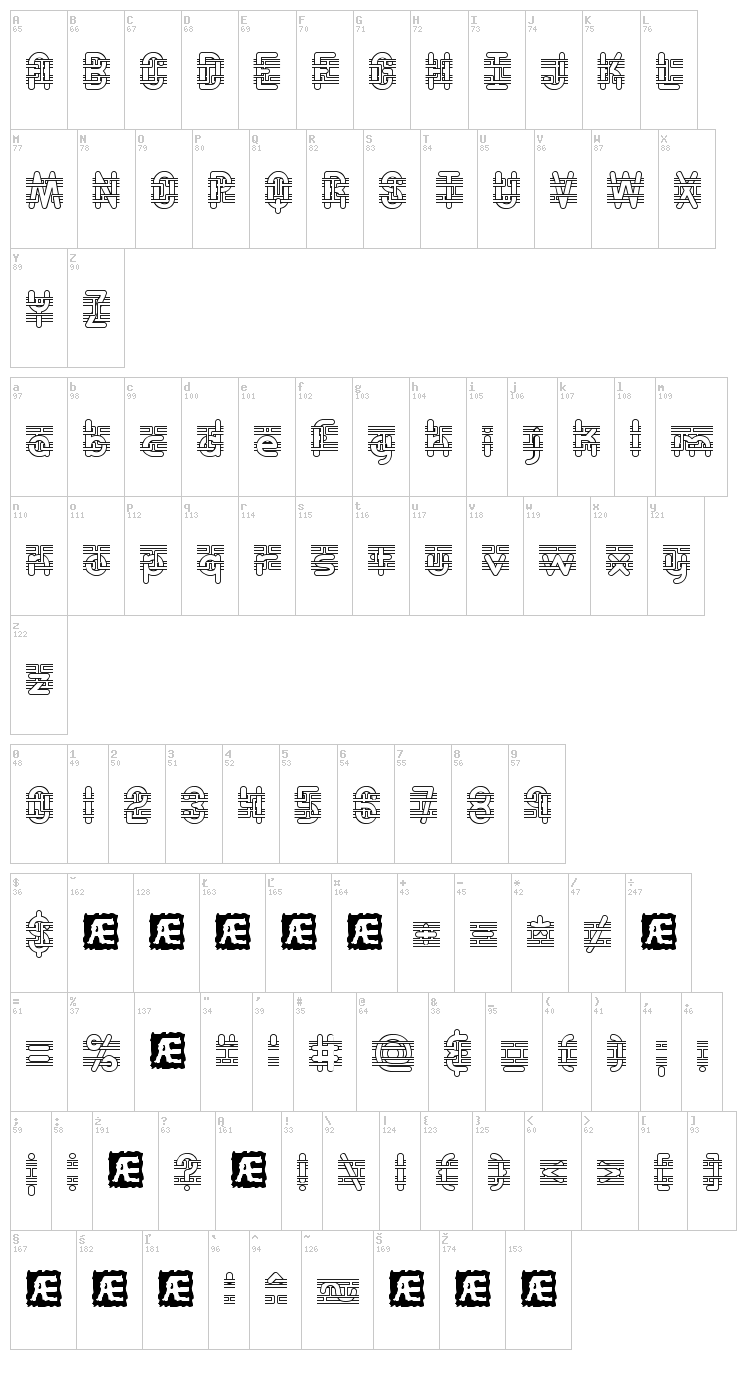 Entangled font map