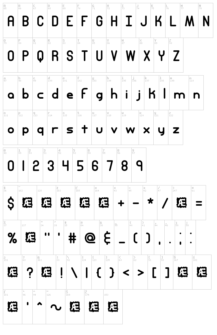 Entangled font map