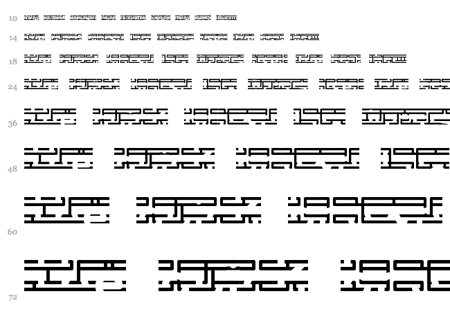 Entangled font waterfall