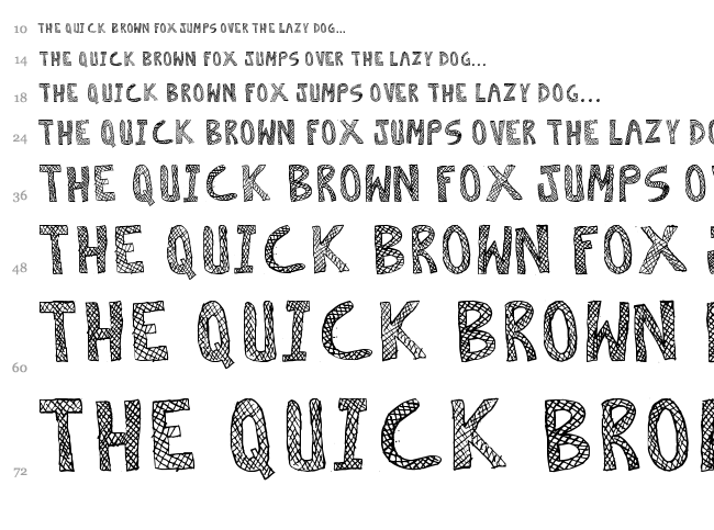 Escaned font waterfall