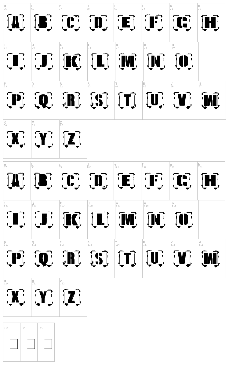 Estilo Urbano font map