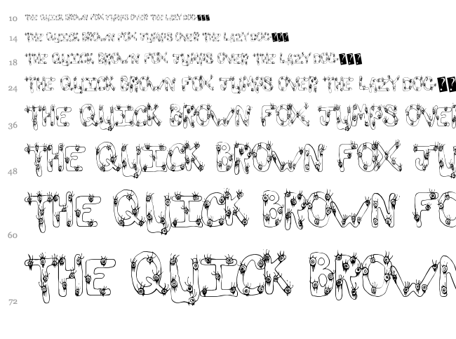Eye Scare font waterfall