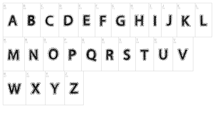Fabrics font map