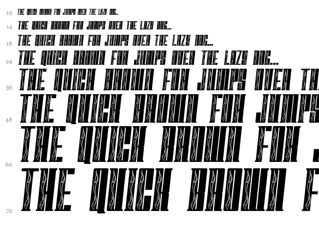 Fast Block Flames font waterfall