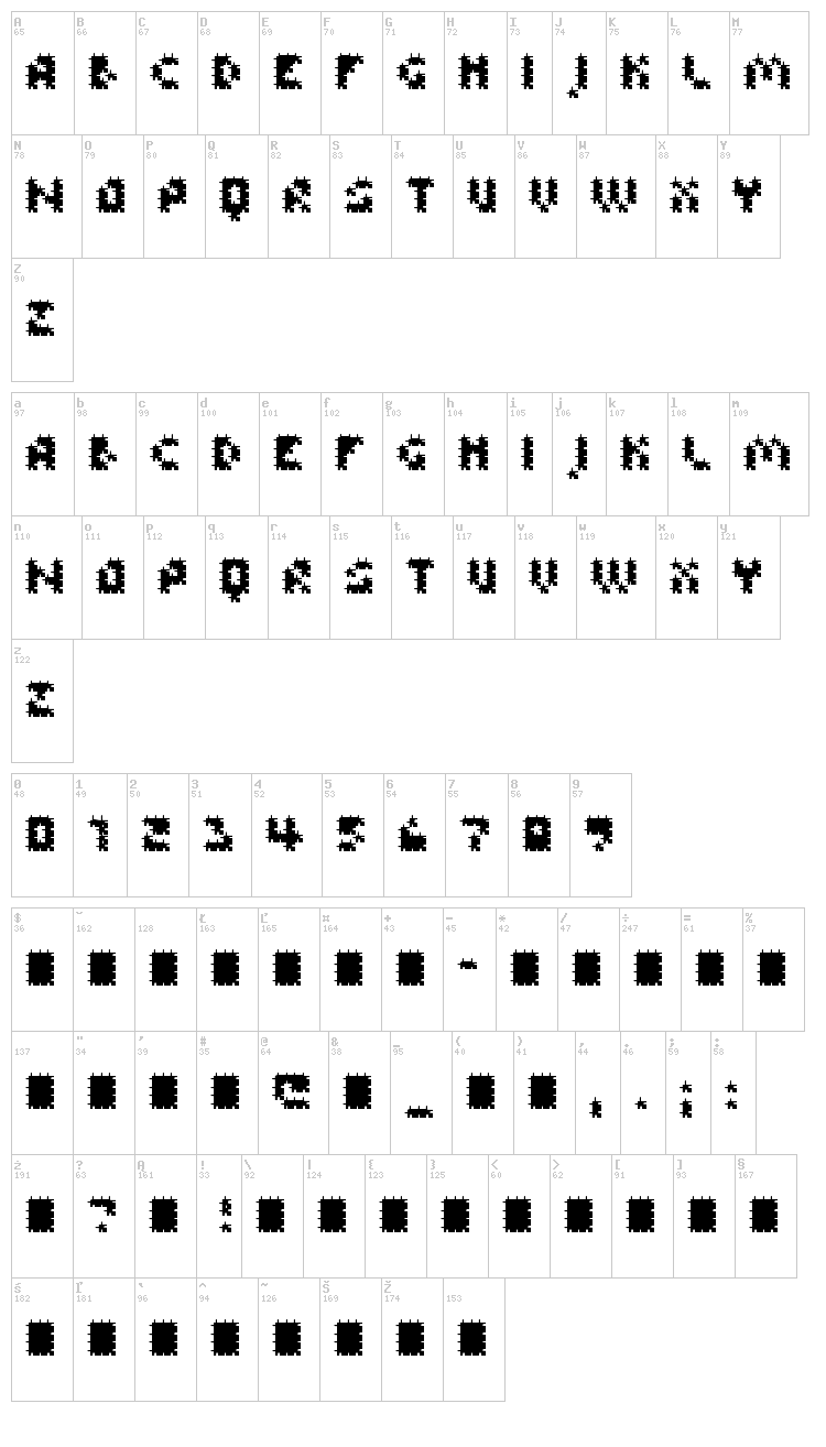 FFU Puzzle font map