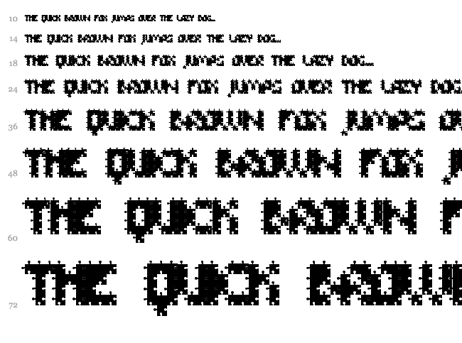 FFU Puzzle font waterfall
