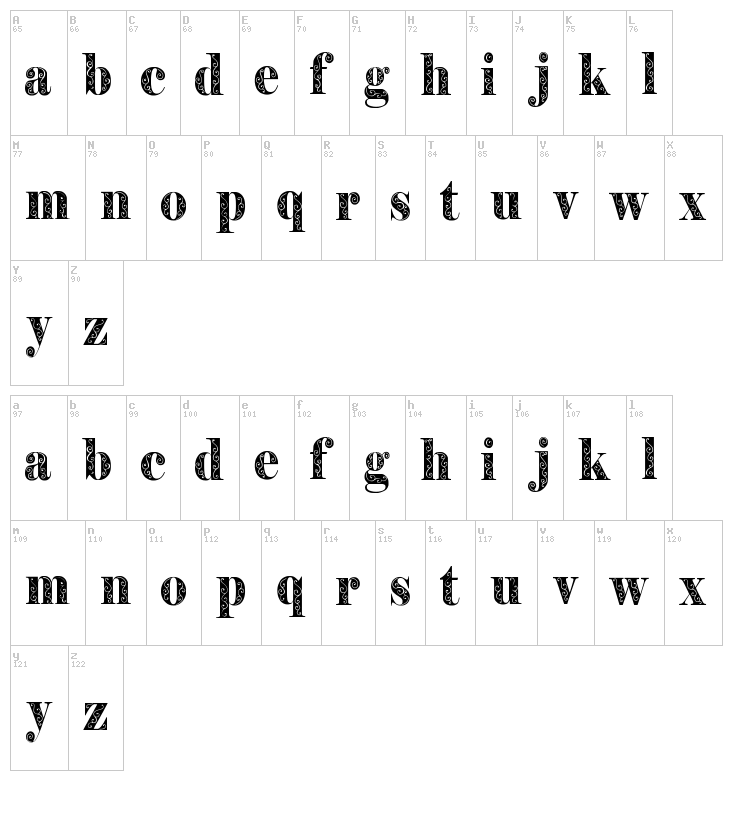 Filigran font map