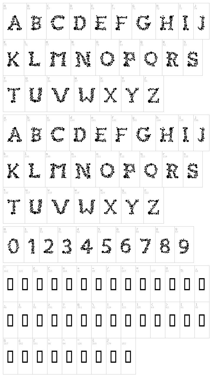 Fizzo font map