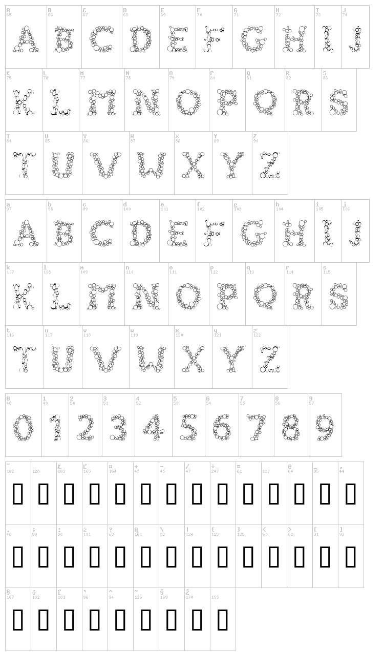 Fizzo font map