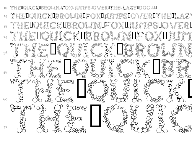 Fizzo font waterfall