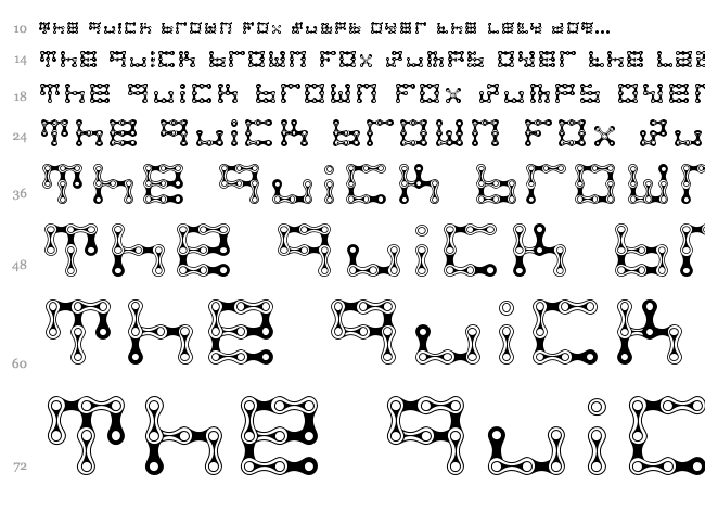 FK Chain font waterfall
