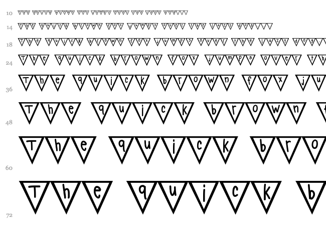 Flags font waterfall