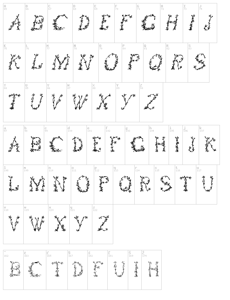 Floral font map